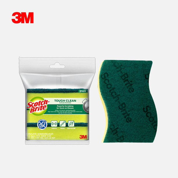 Scotch-brite™ cước siêu sạch có mút - 115 mm x 70 mm - Gói 3